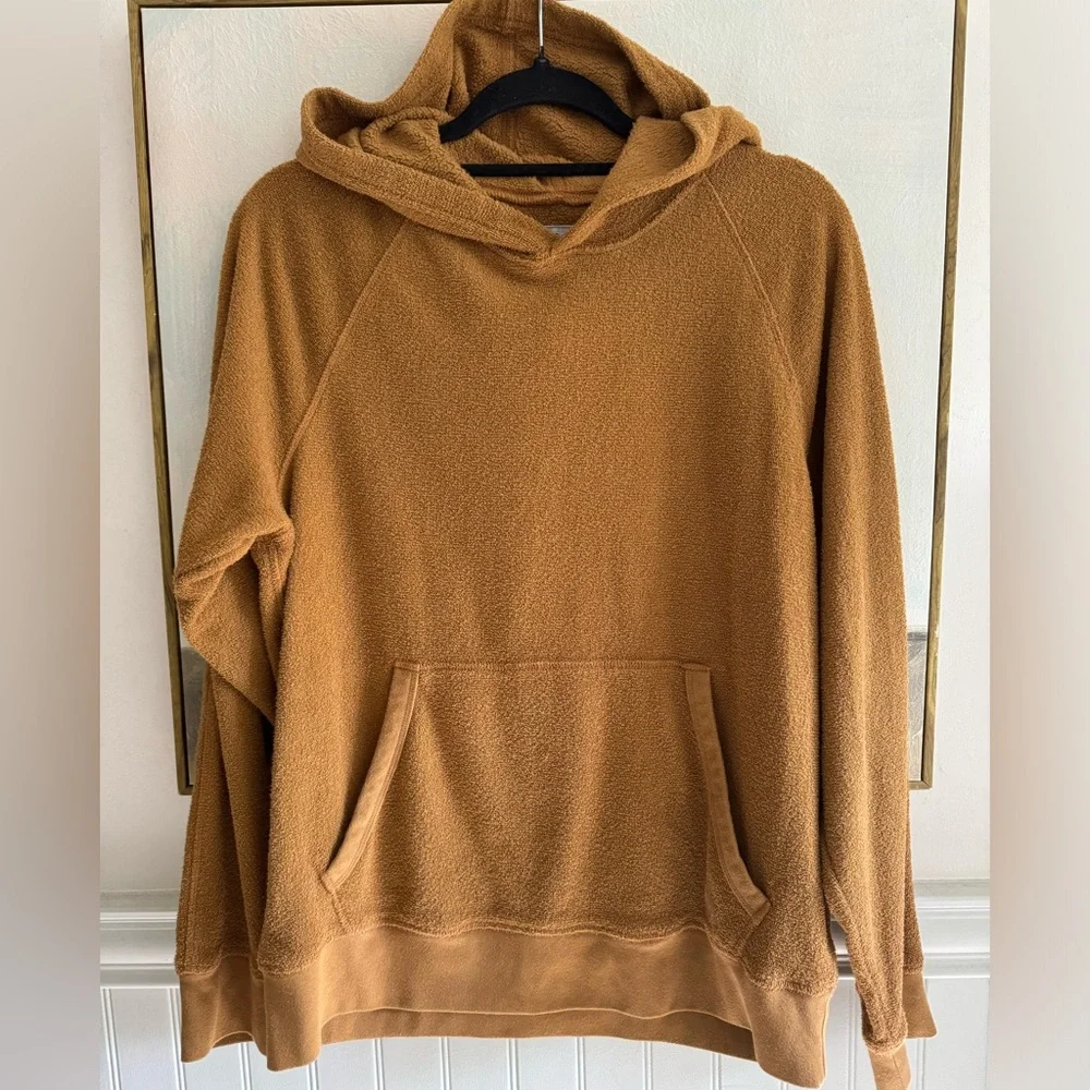 OUTERKNOWN Terry Cloth High Tide Pullover Hoodie Mustard Size Medium - Picture 1 of 8